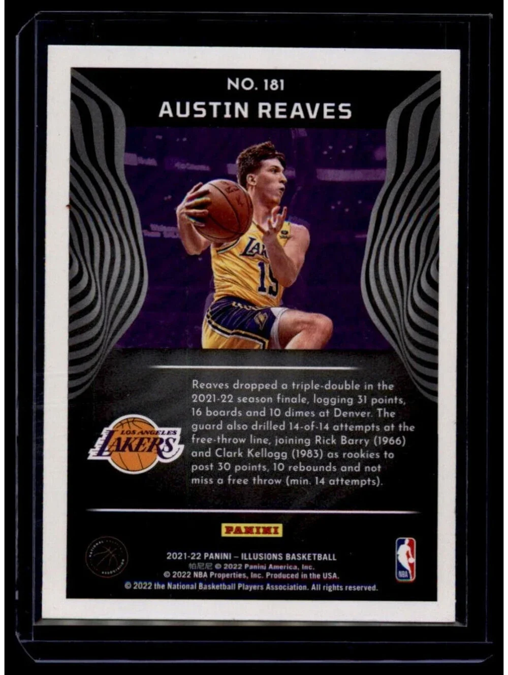 2021-22 Panini Austin Reaves #181 Los Angeles Lakers (RC)
